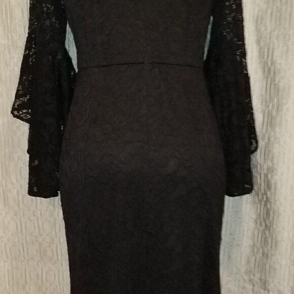 Vfshow Womens Floral Lace Keyhole Front Ruffle Bell Sleeve Formal Evening Large - Picture 8 of 14